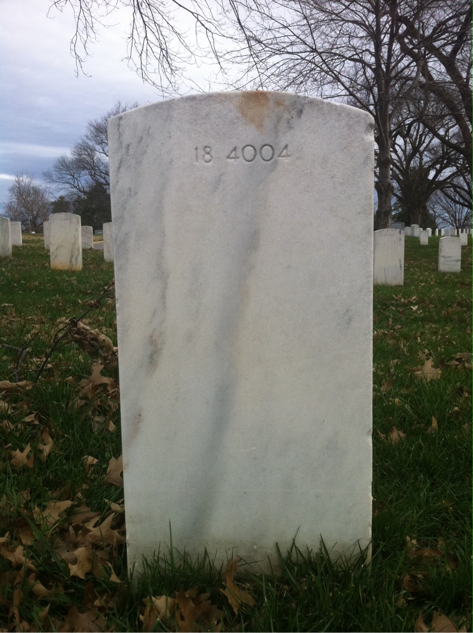 Back of headstone — Willard Ball