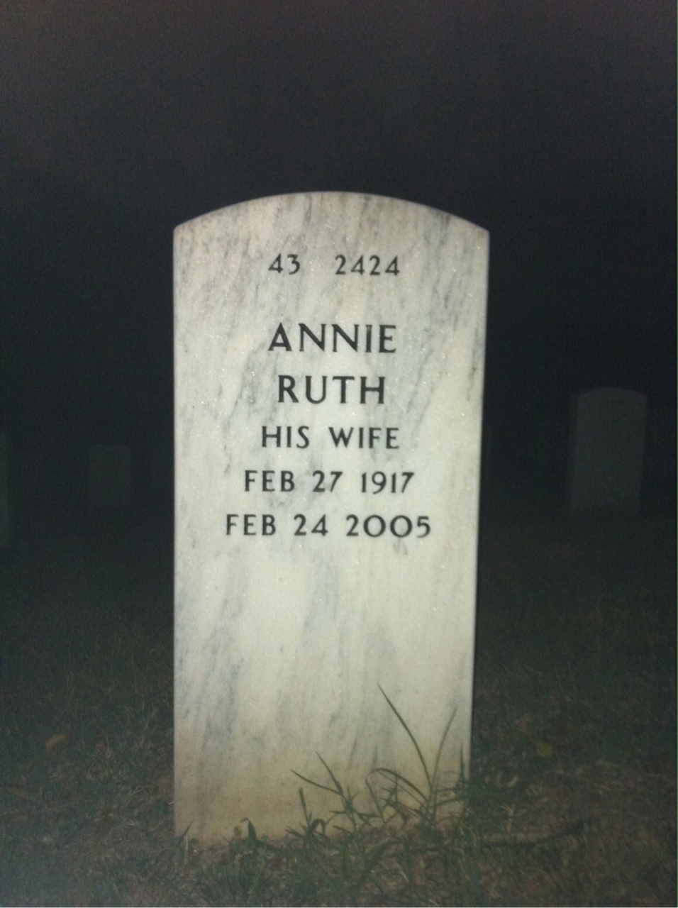 Back of headstone — Claude Rogers