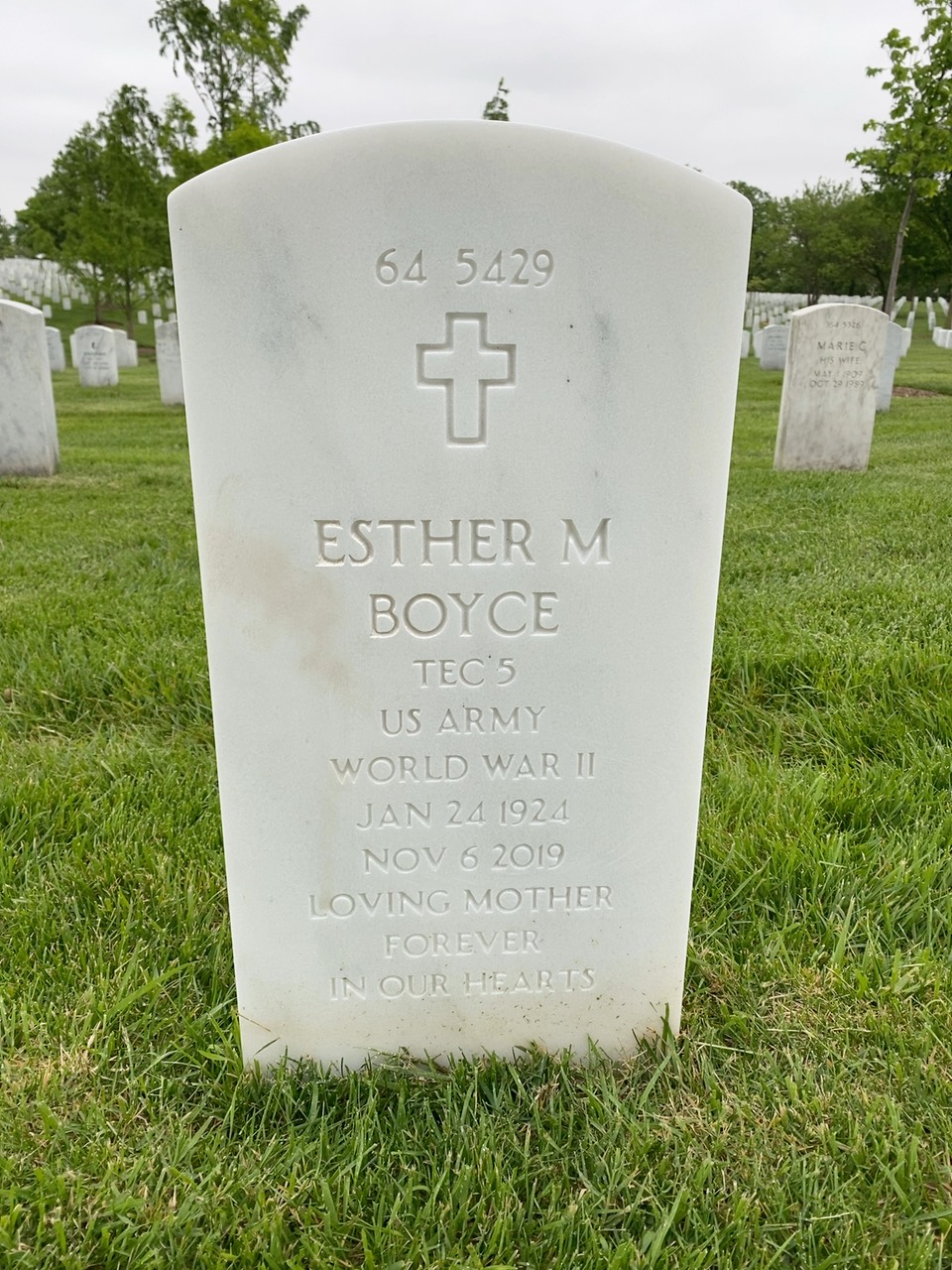 Back of headstone — James Boyce