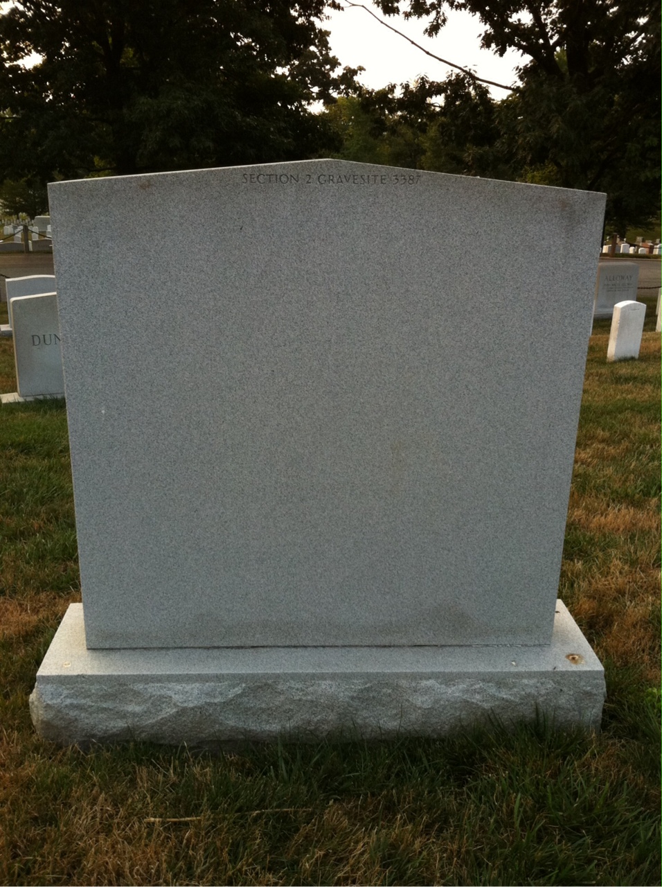 Back of headstone — Horace Moore
