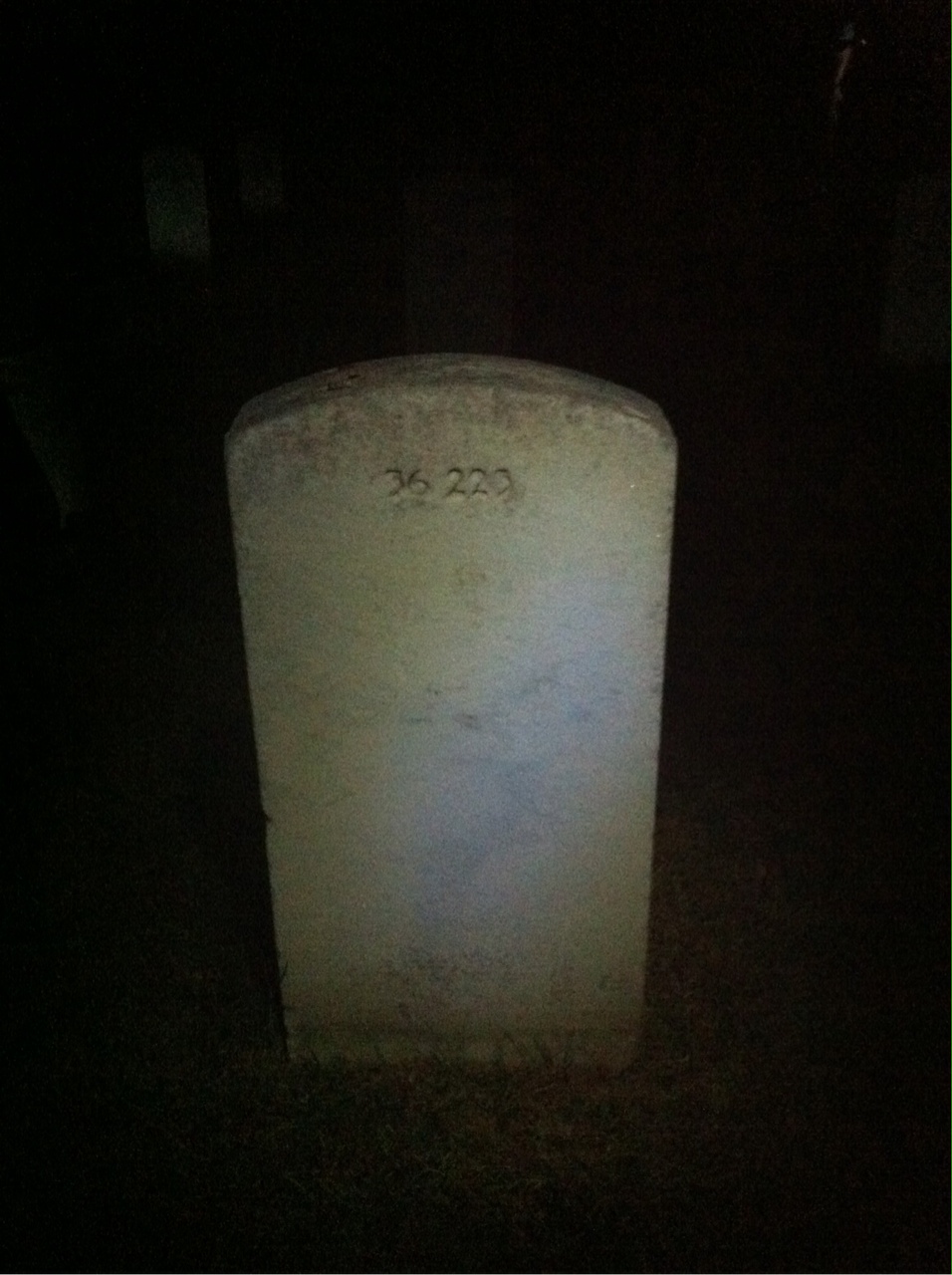 Back of headstone — Jacob Baker