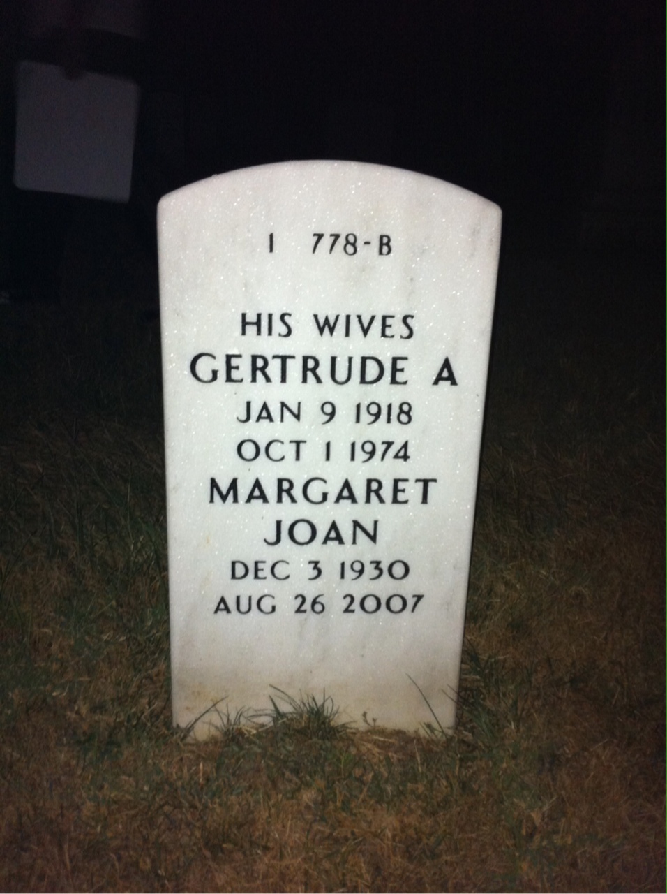 Back of headstone — Irving Sobecki