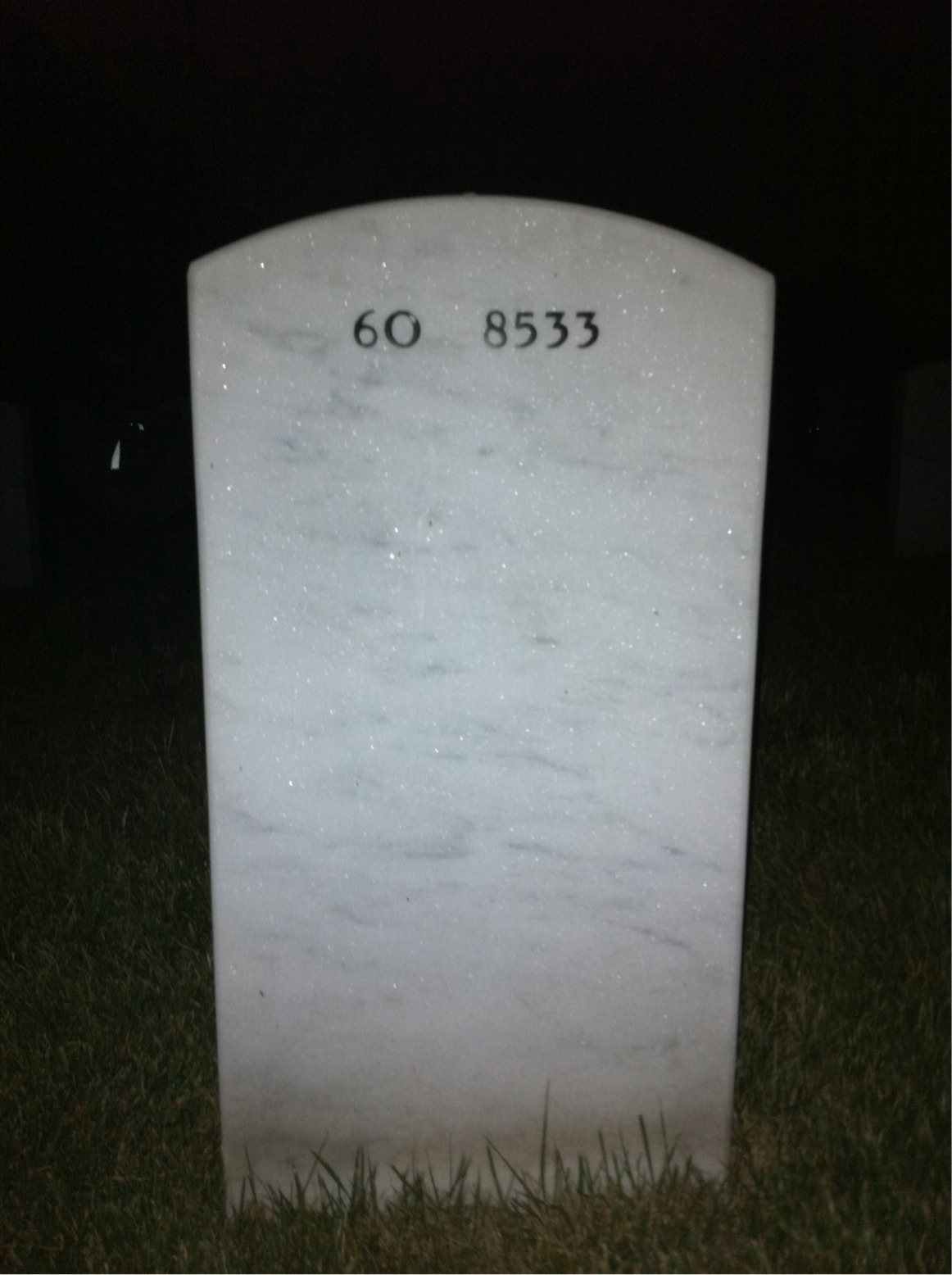Back of headstone — Alan Johnson