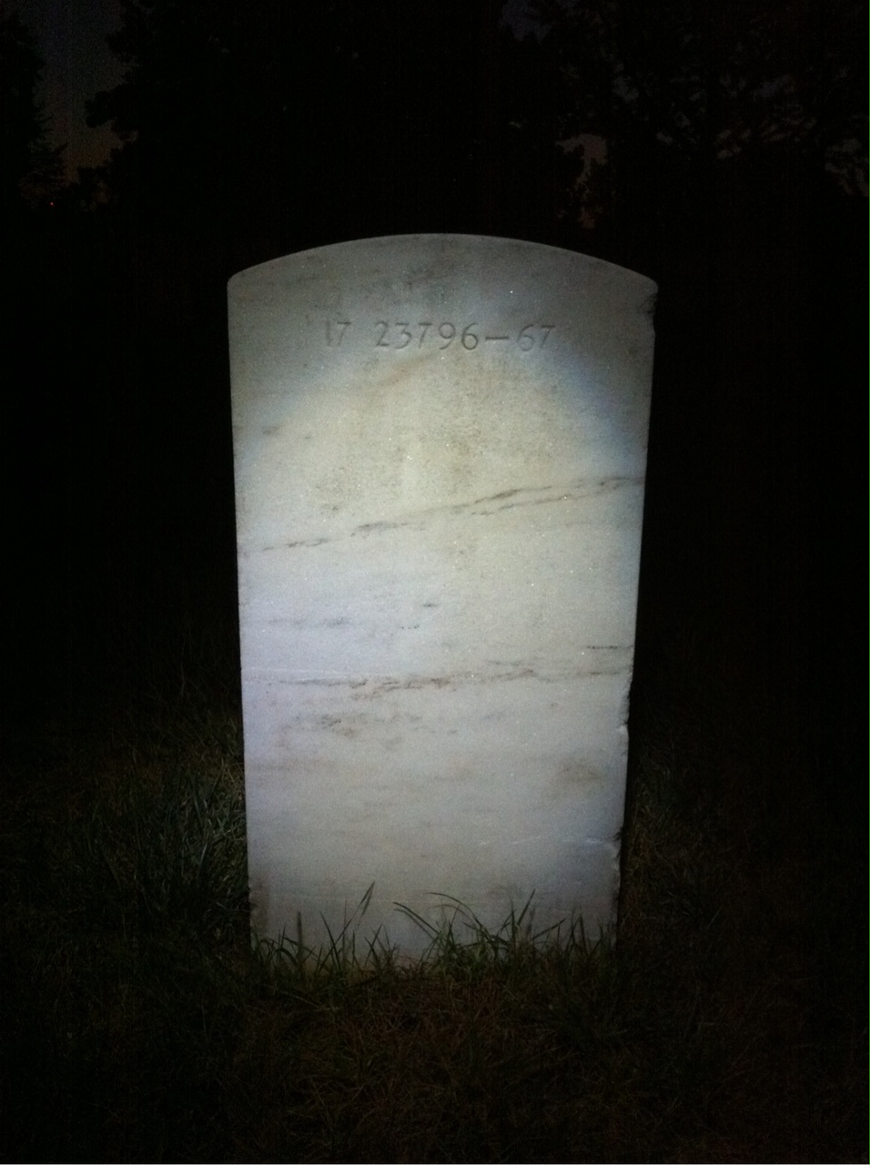 Back of headstone — Amelia Bell