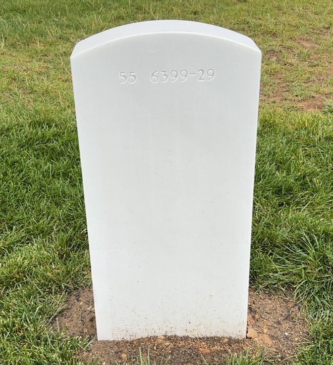 Back of headstone — William V Howland