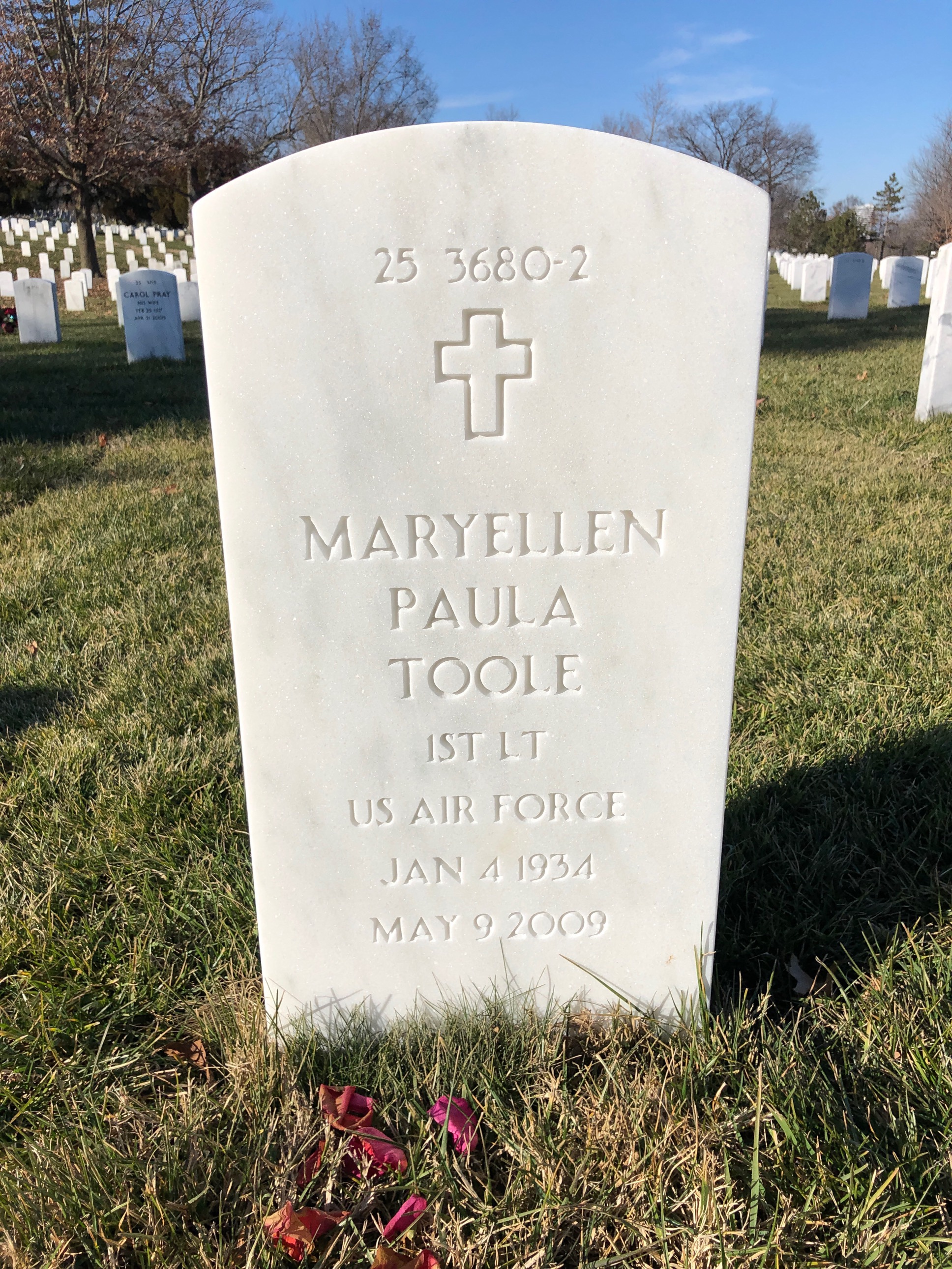 Back of headstone — Clarence Toole