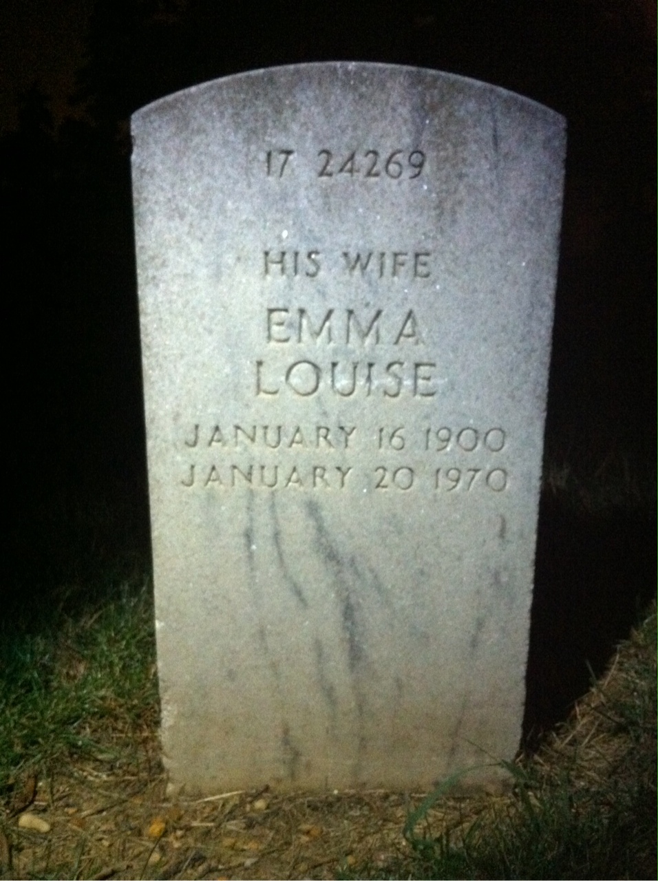 Back of headstone — Wilson Miller