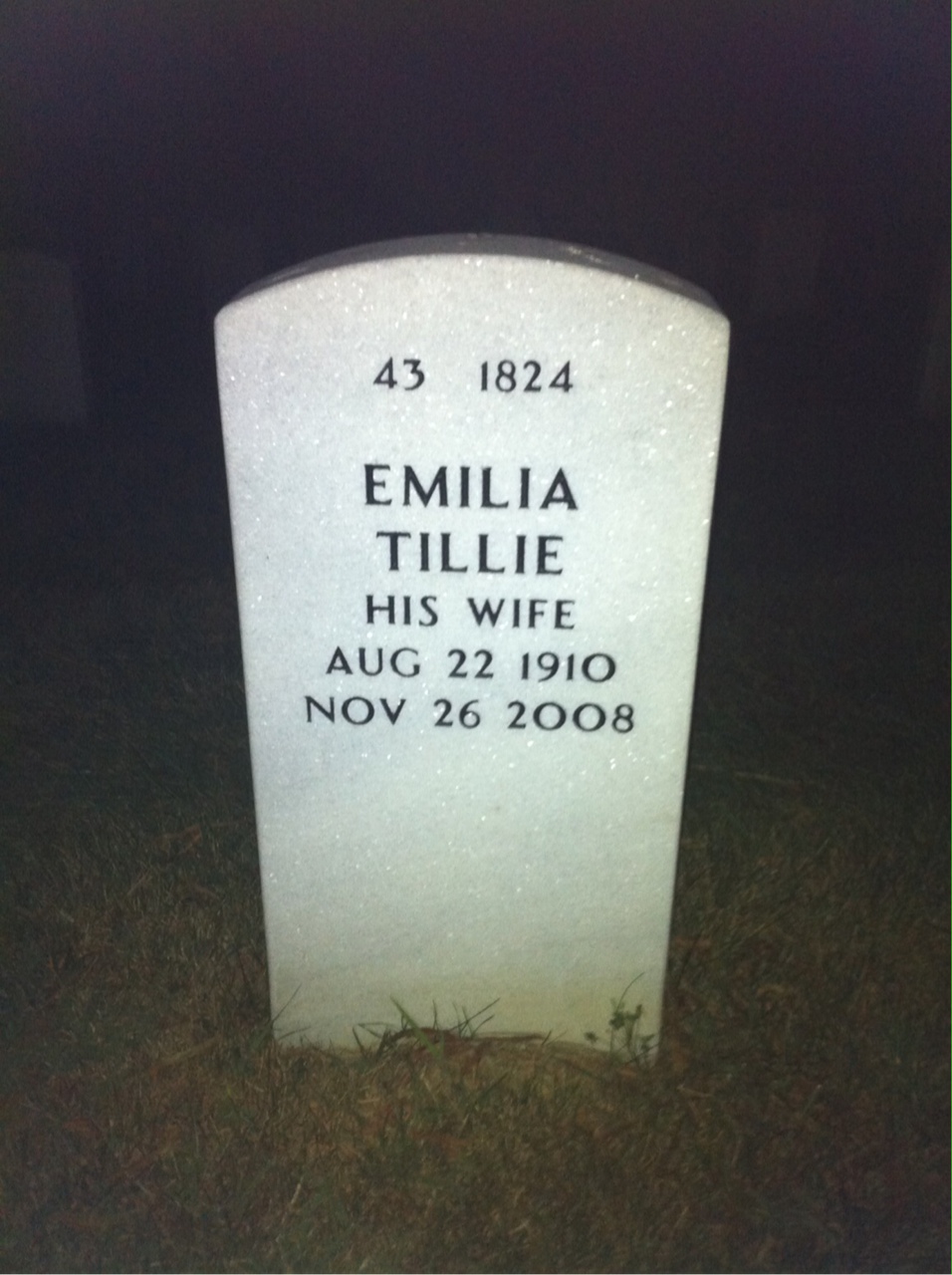 Back of headstone — John Komsa