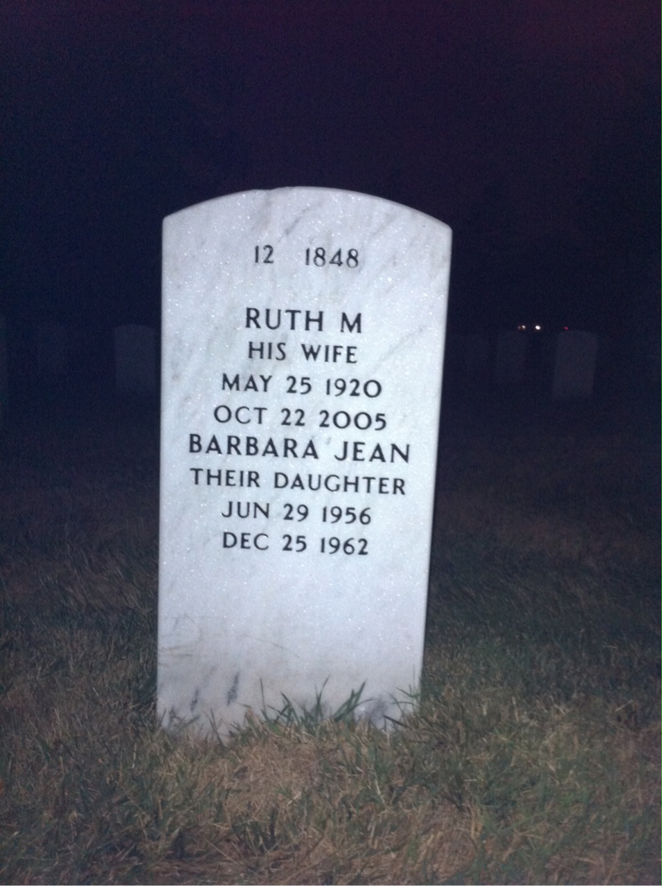 Back of headstone — Frank Masek