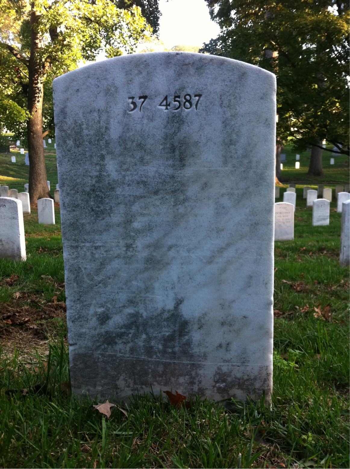 Back of headstone — Frank Anderson