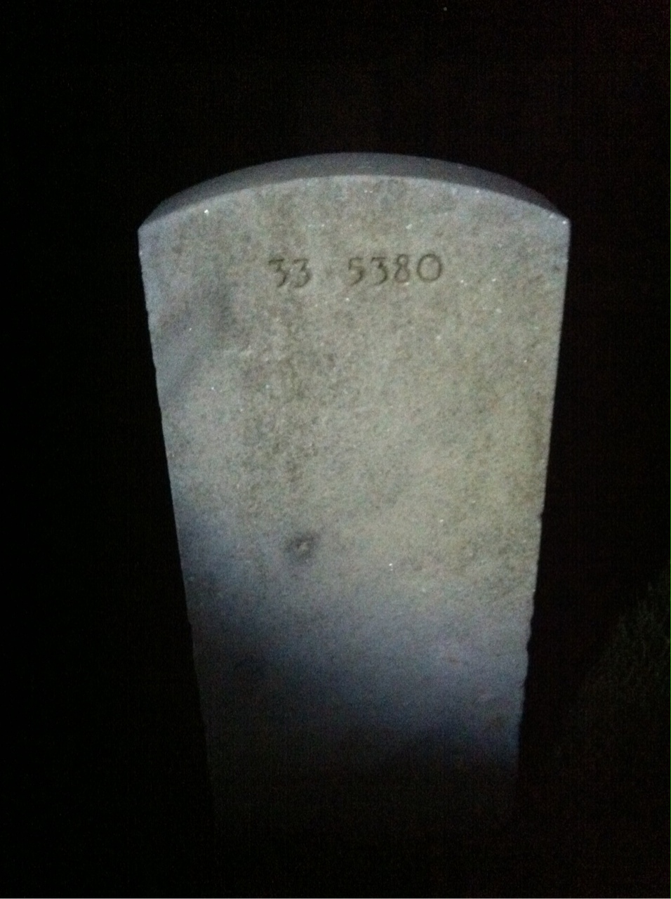 Back of headstone — Joseph Adams