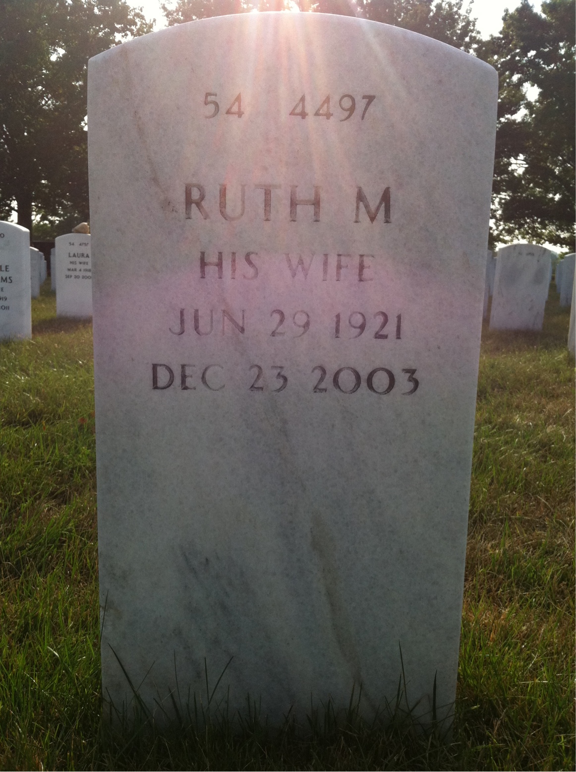 Back of headstone — Walter Modesitt