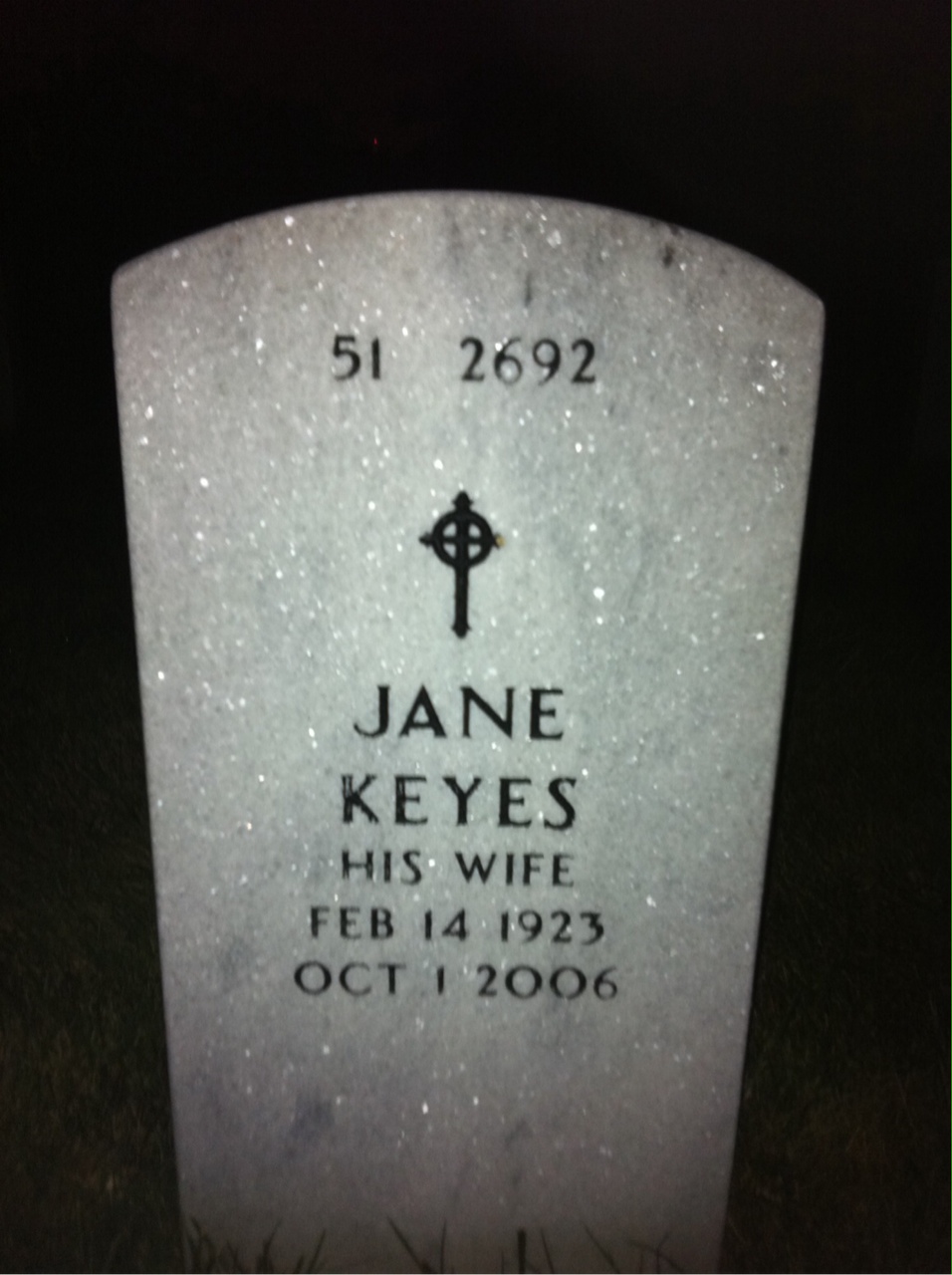 Back of headstone — Charles Jordan