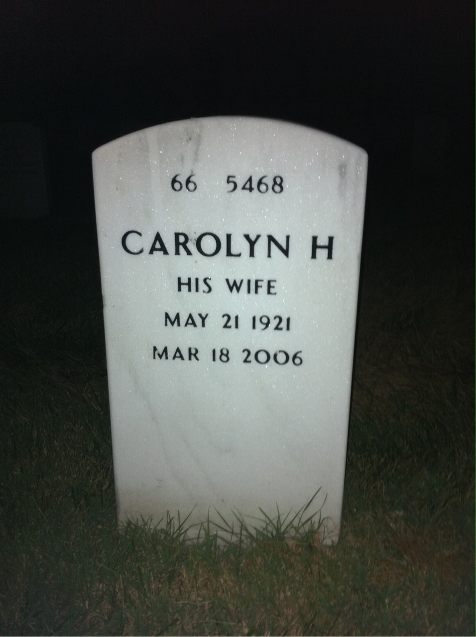 Back of headstone — Milton Weber