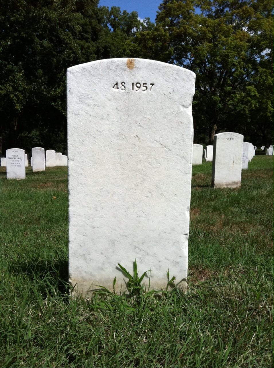 Back of headstone — Nellie Baker