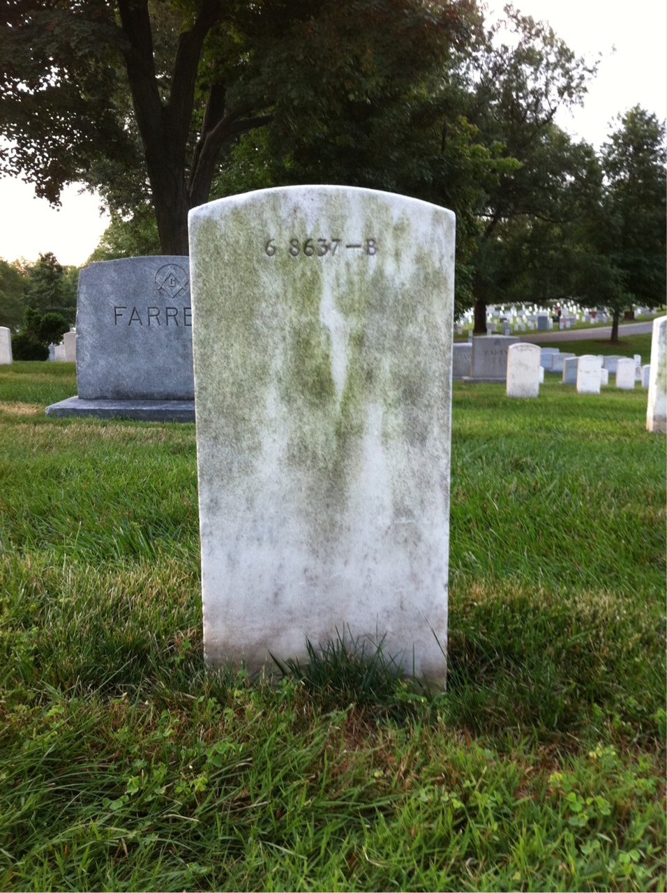 Back of headstone — James Cunningham
