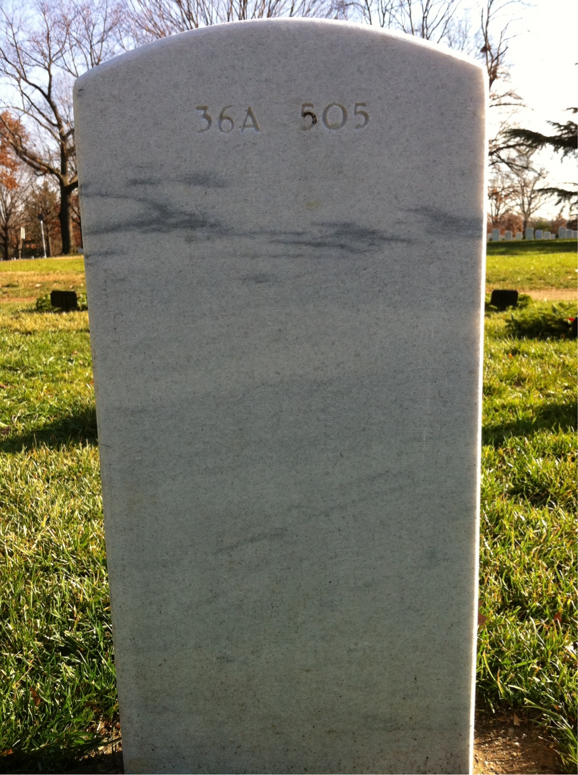 Back of headstone — Lorraine Armstrong