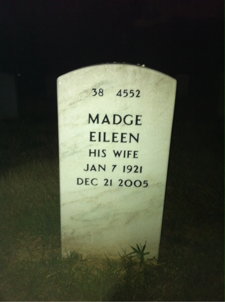 Back of headstone — Anthony Cerar
