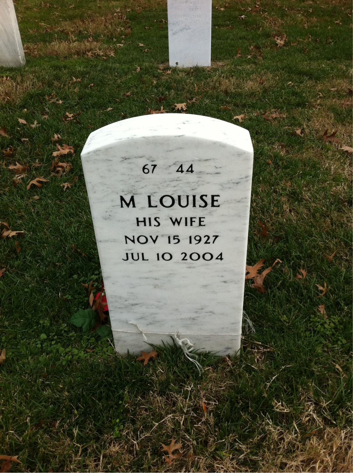 Back of headstone — Woodrow Haines