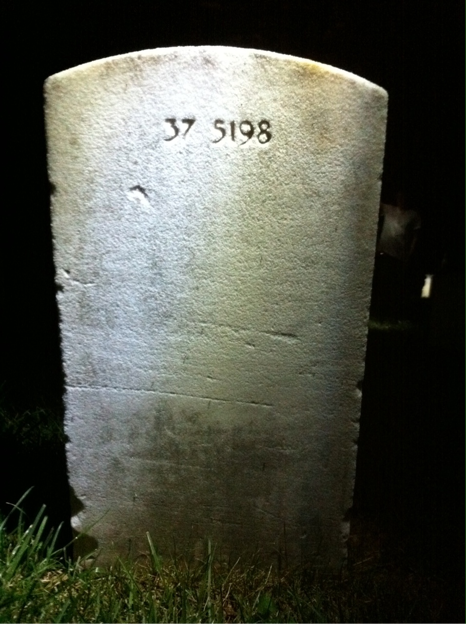 Back of headstone — John Mills