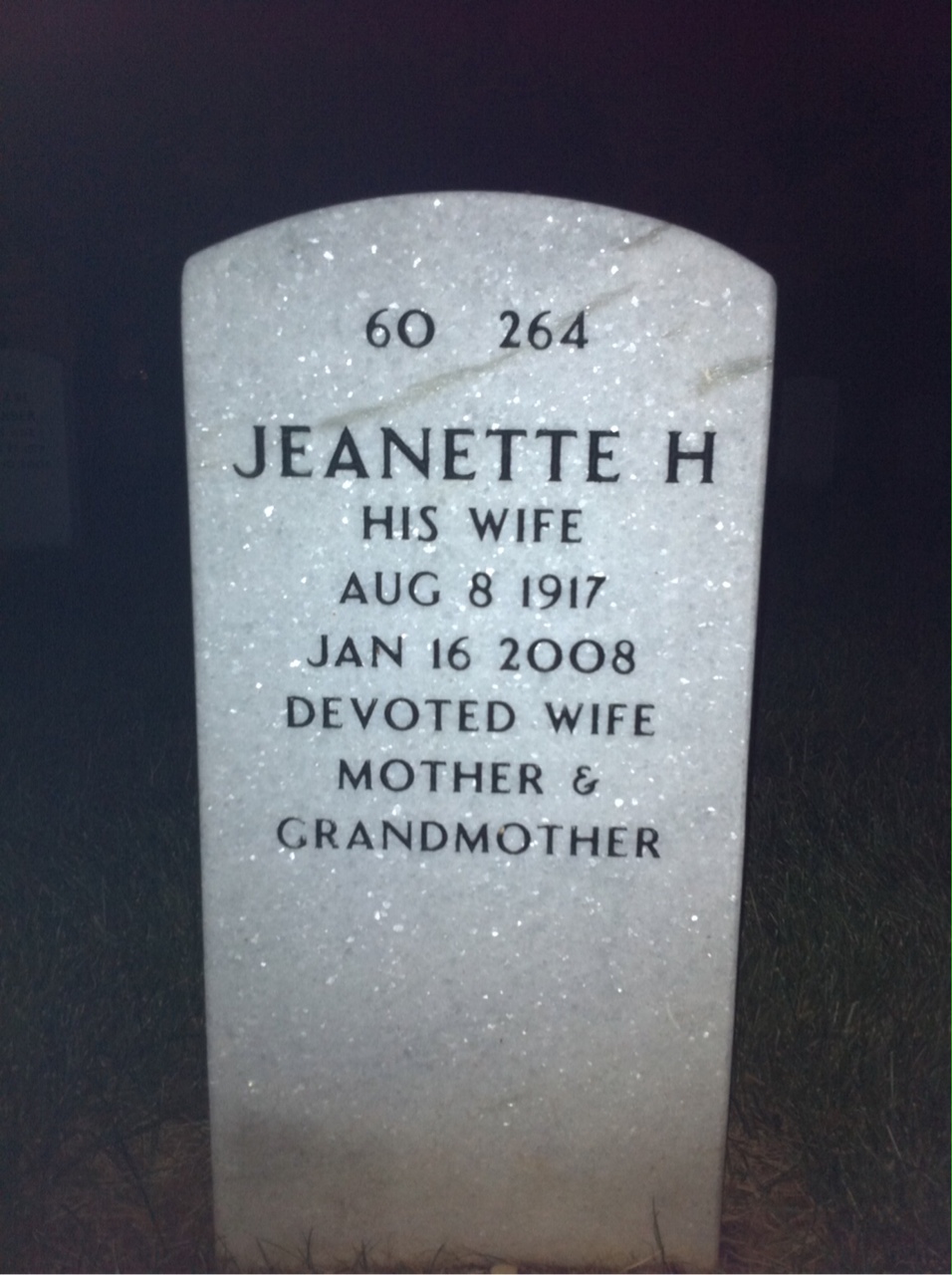 Back of headstone — George Henderson