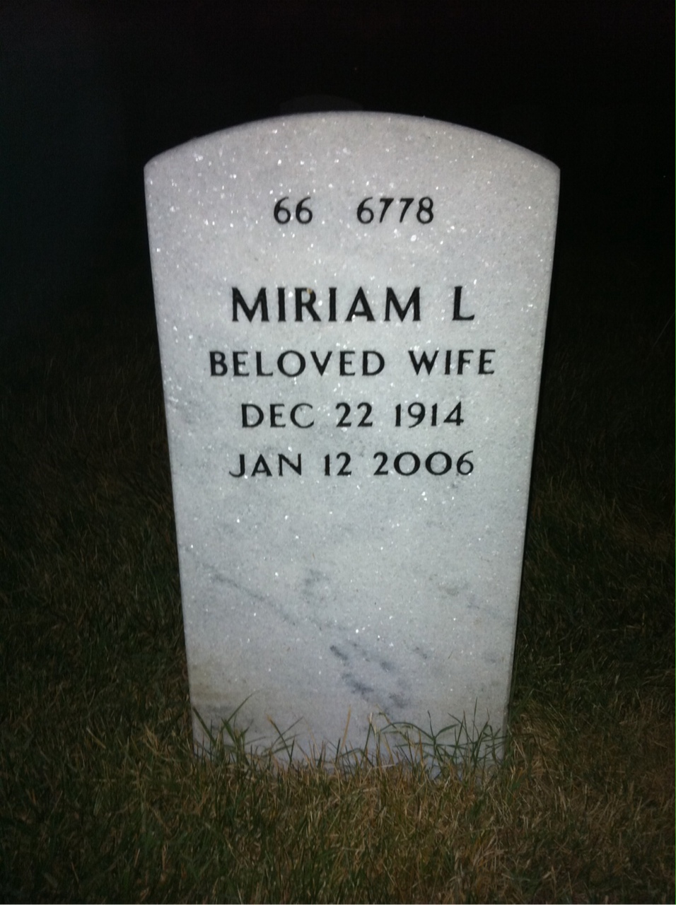 Back of headstone — Thomas Stewart