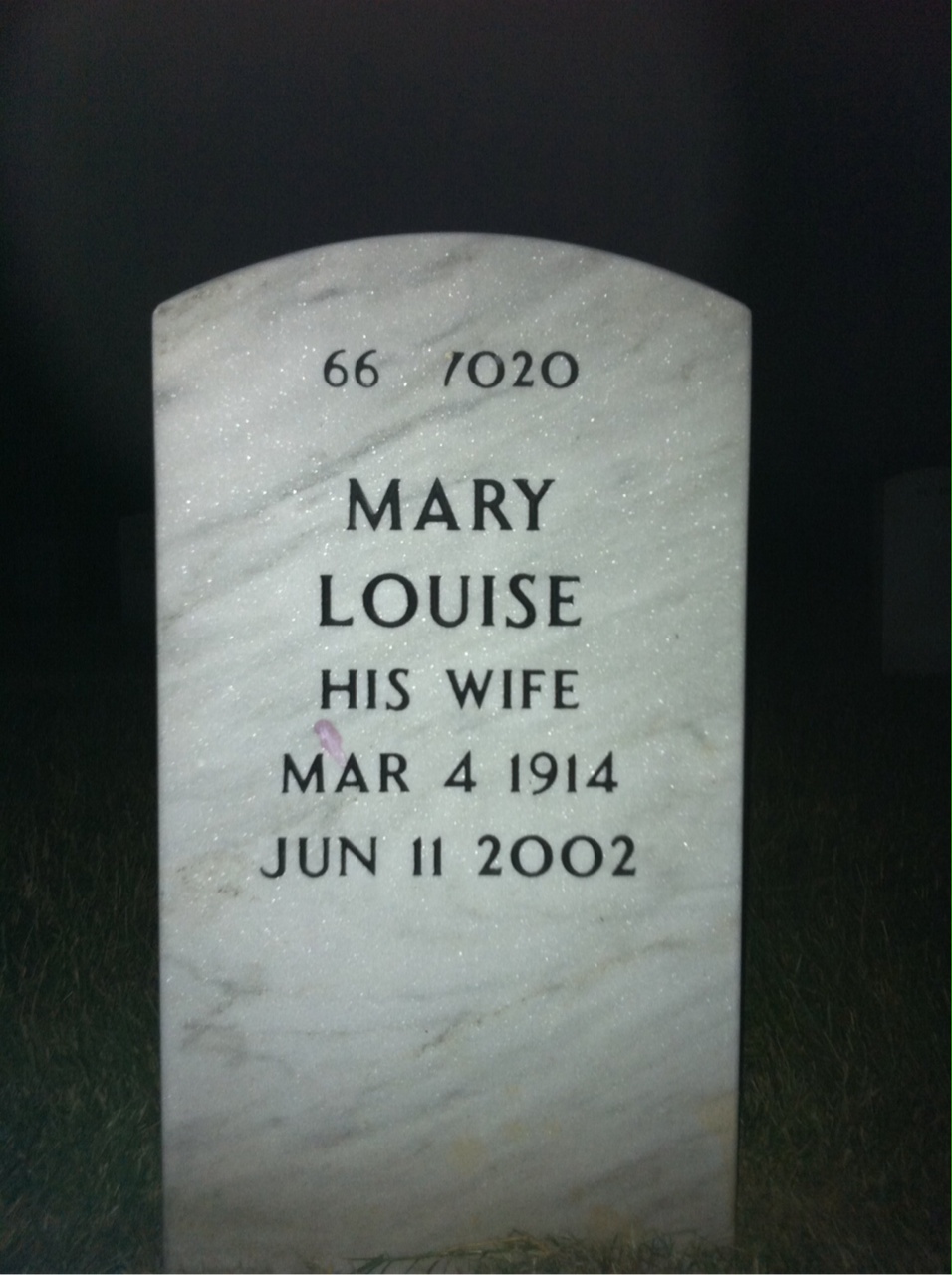 Back of headstone — Claude Turner