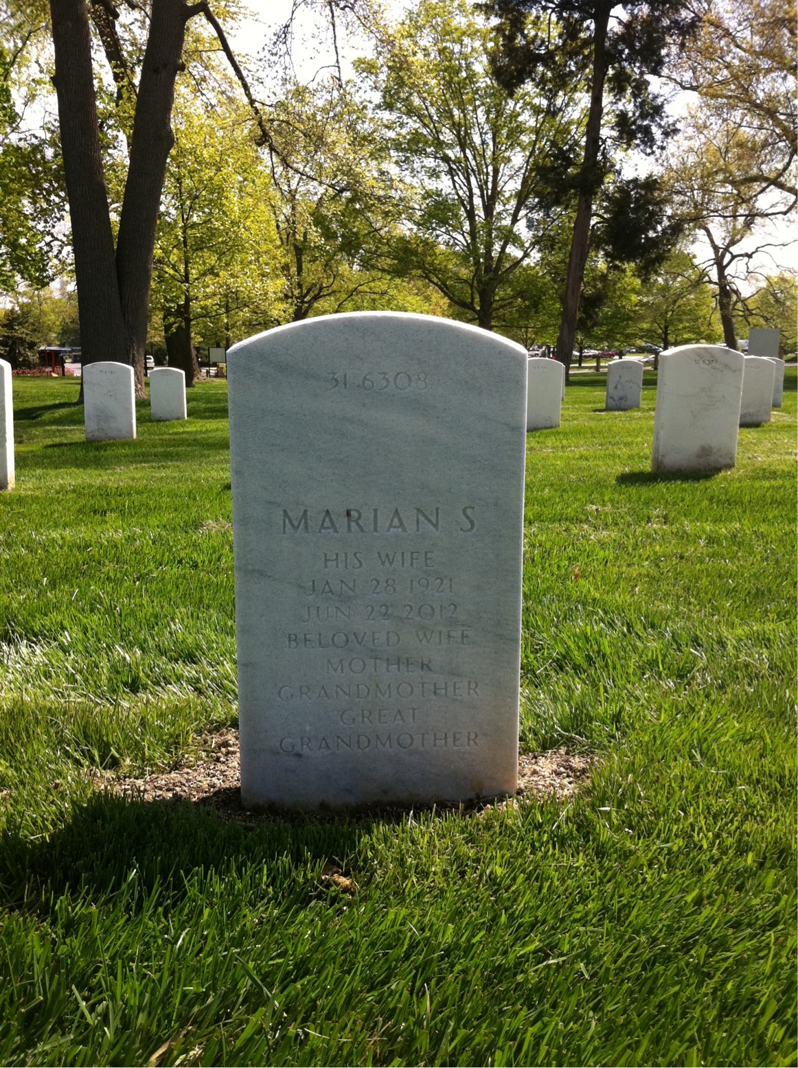 Back of headstone — Jean Roche