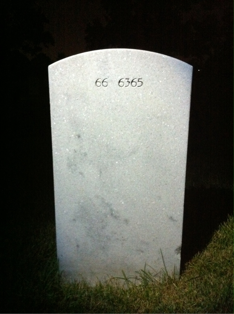 Back of headstone — Glenn Adams