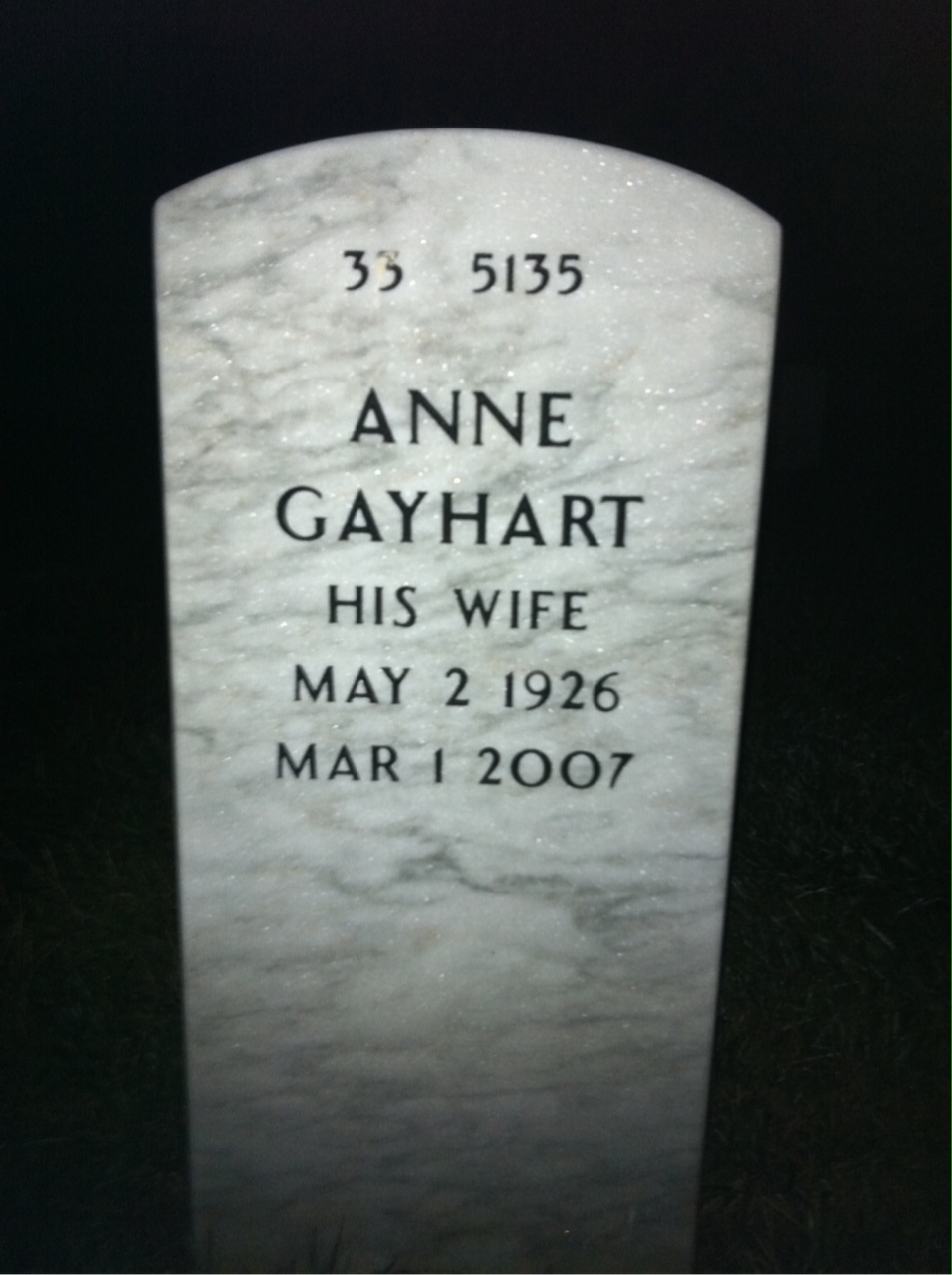Back of headstone — David Hurlbut