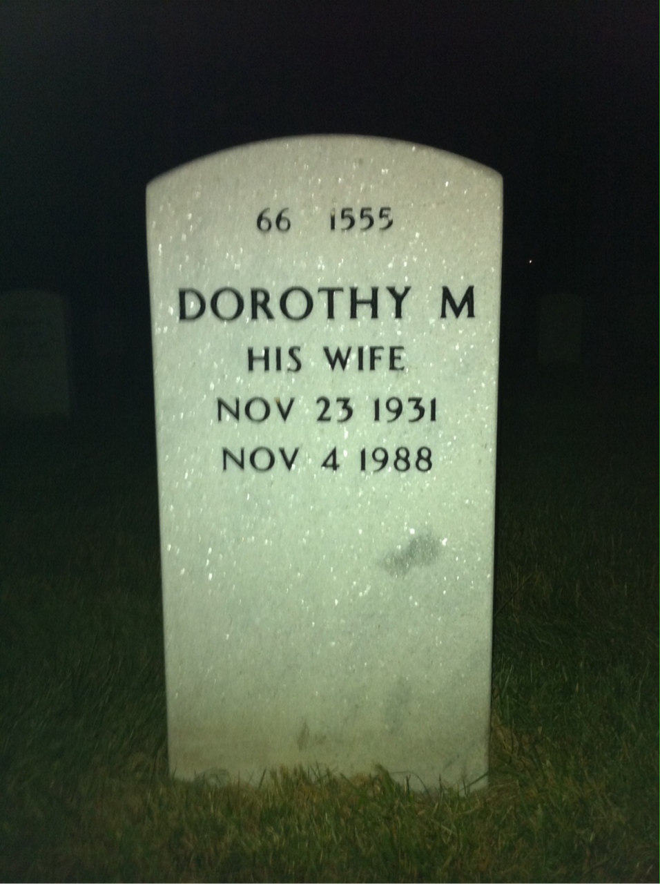 Back of headstone — Wycliffe Casey