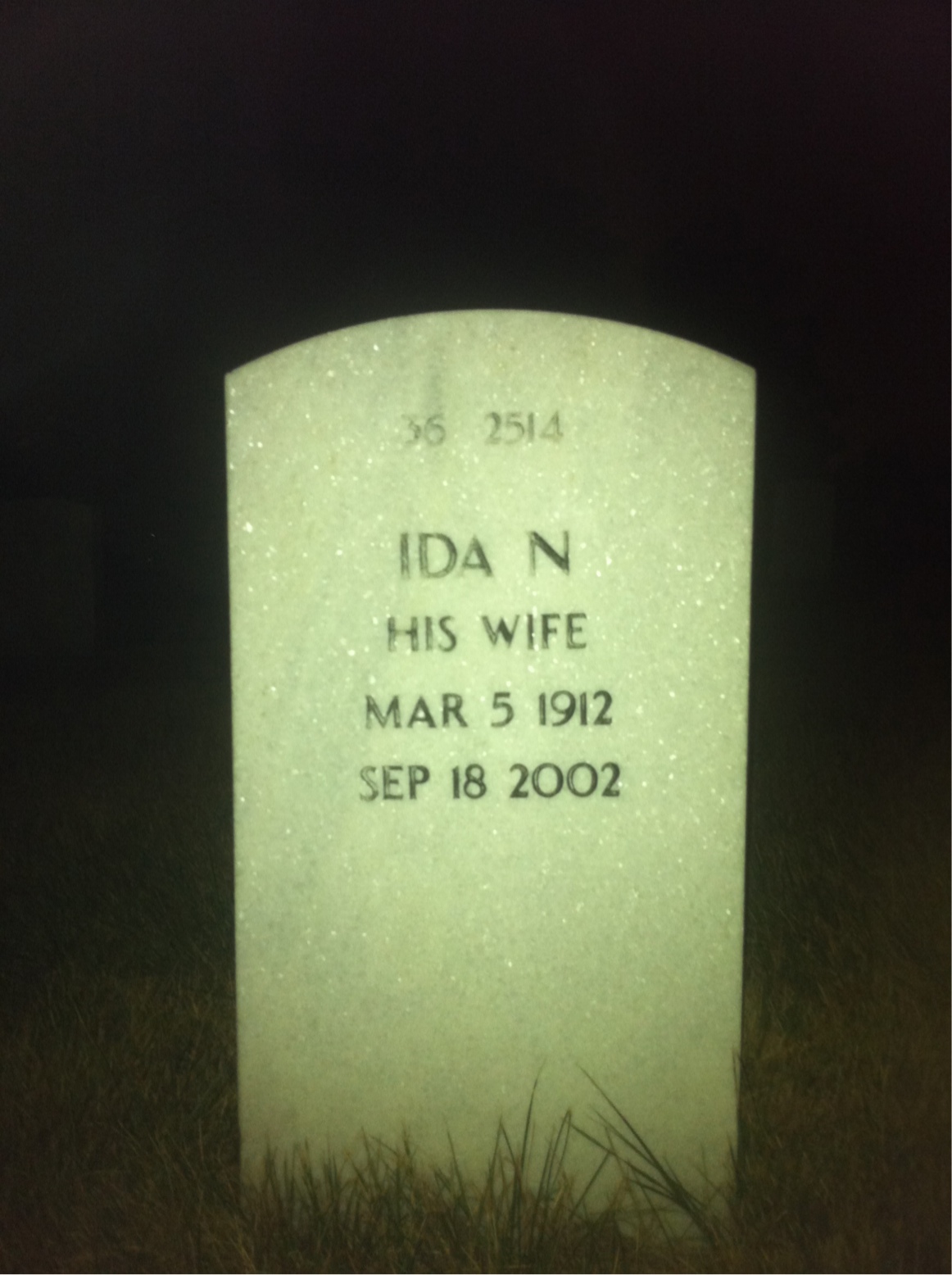 Back of headstone — Herbert Milwit
