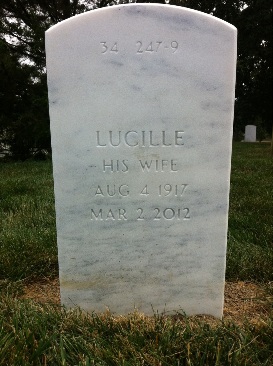 Back of headstone — William Bachman