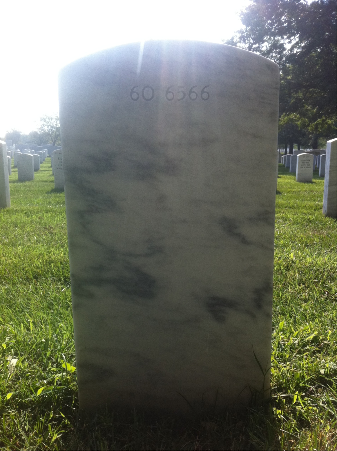 Back of headstone — James Cox