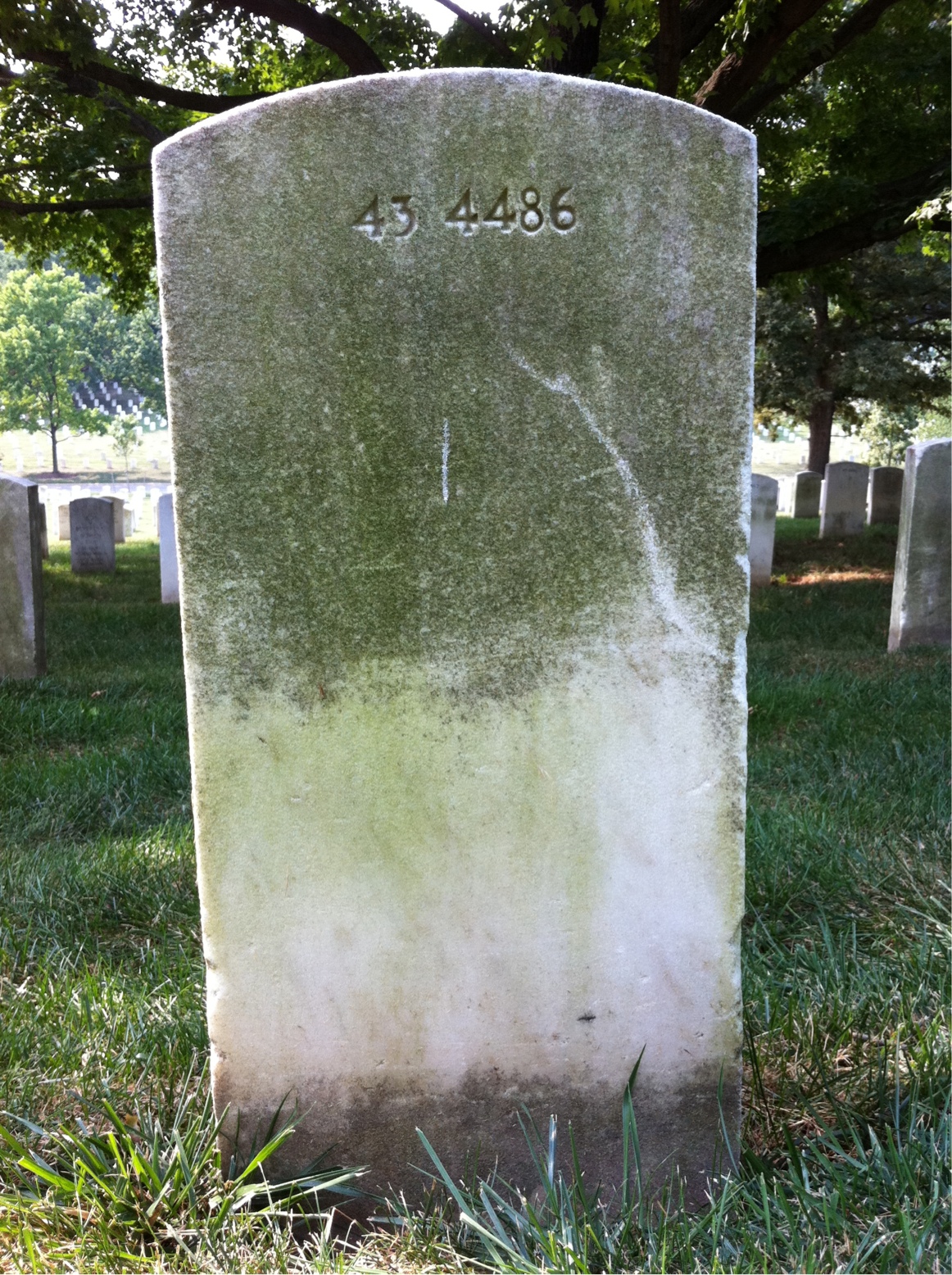 Back of headstone — George Baker