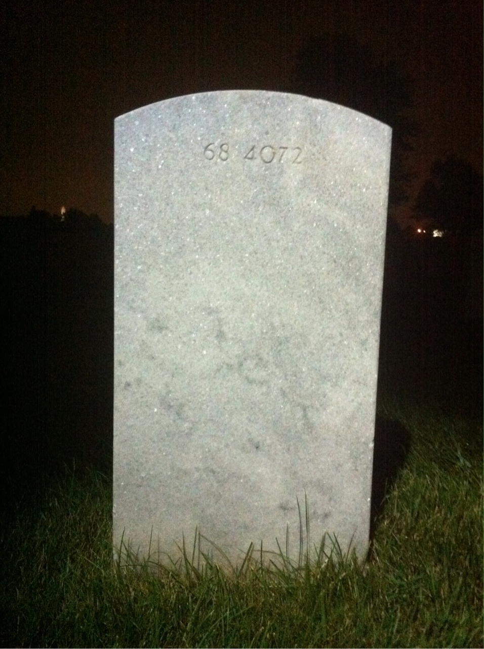 Back of headstone — Robert Adams