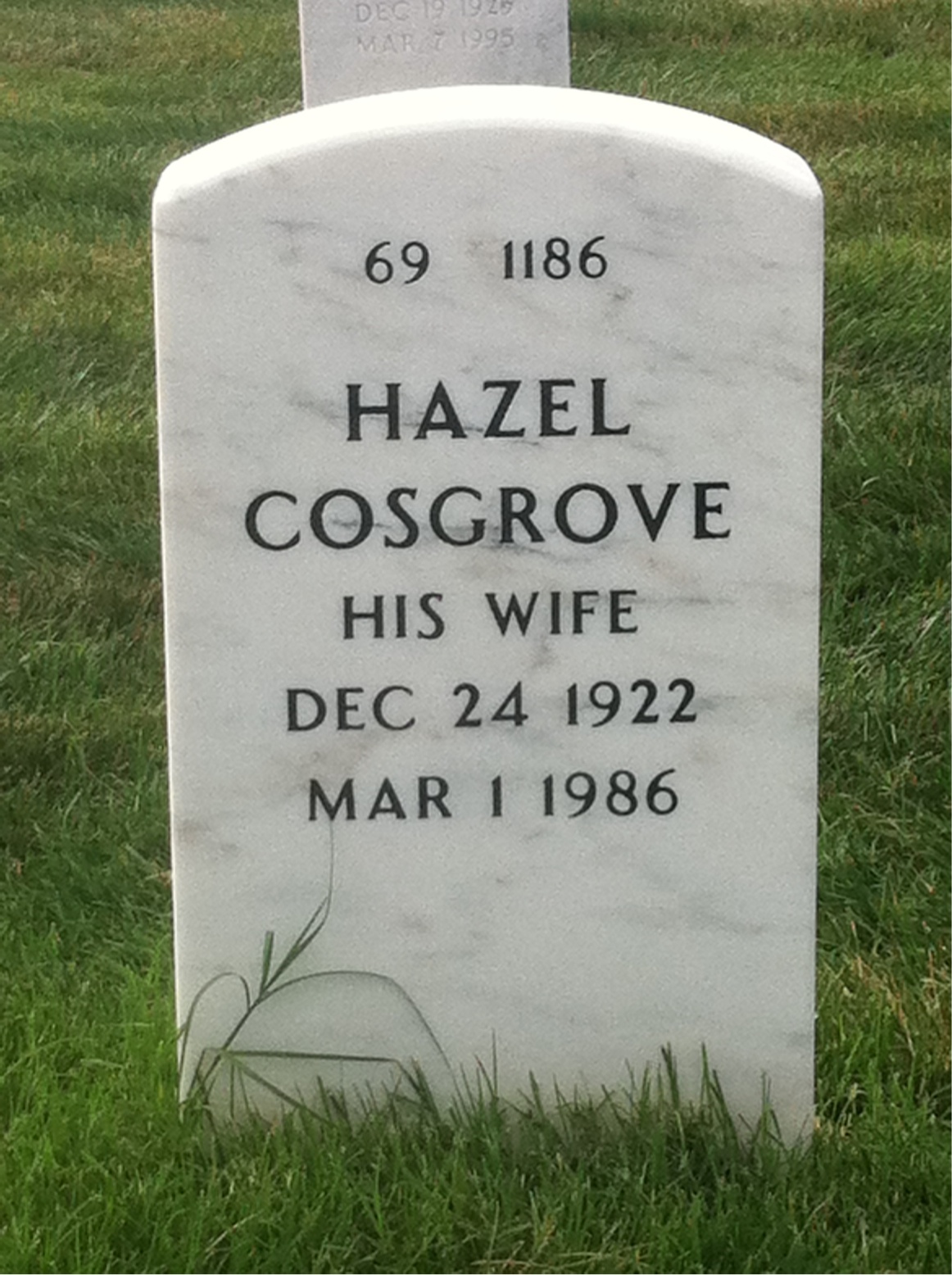 Back of headstone — Howard Scott