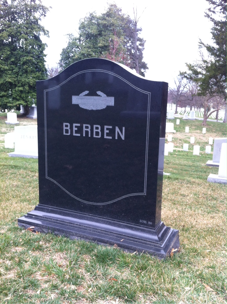 Back of headstone — Louis Berben