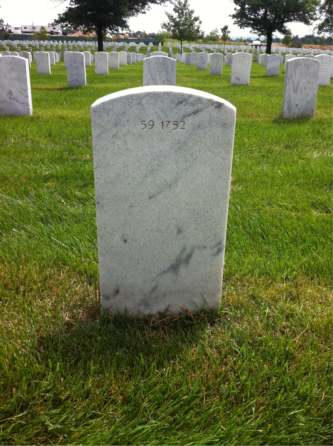 Back of headstone — William Mize
