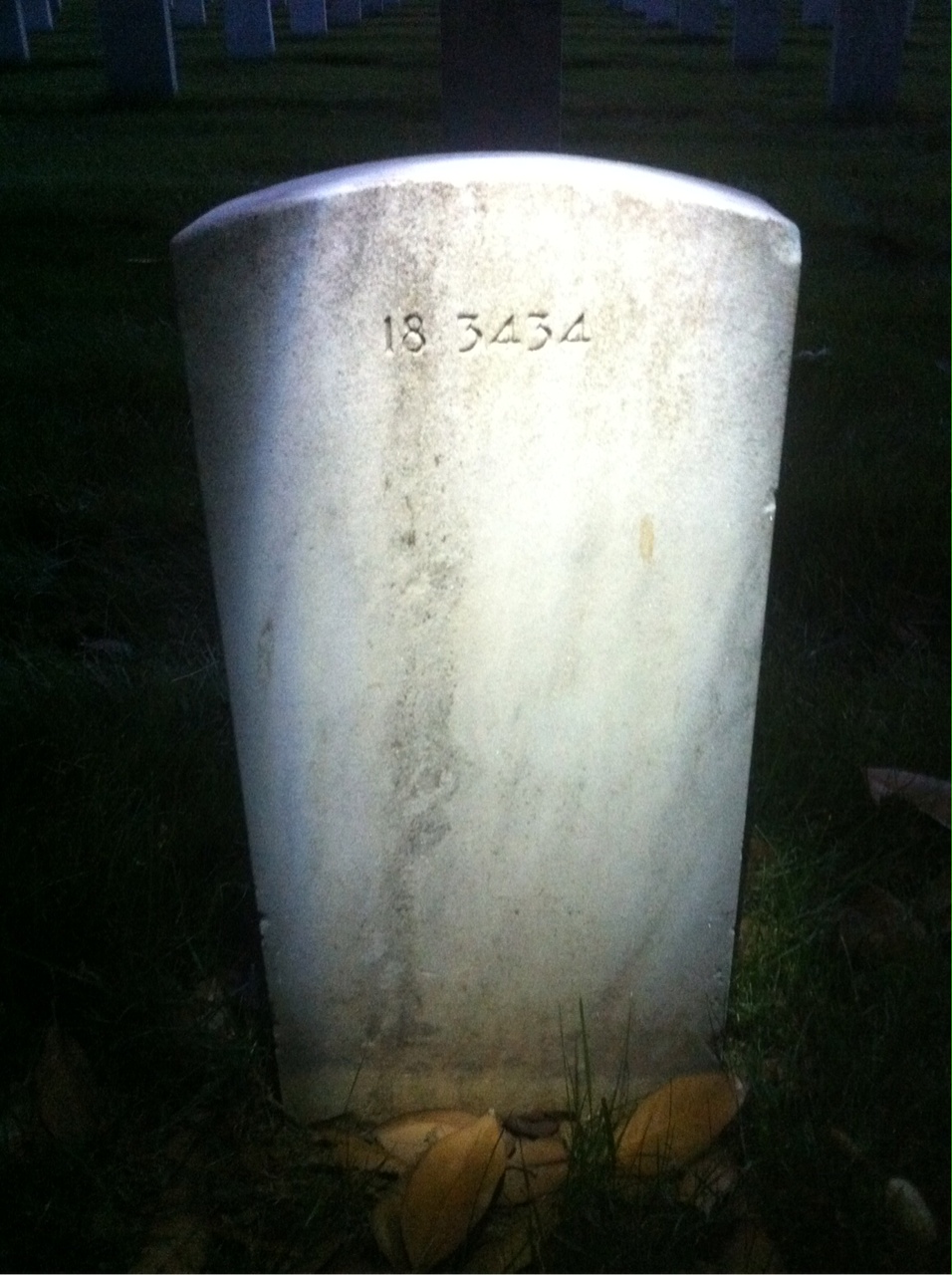 Back of headstone — Frank Alexander