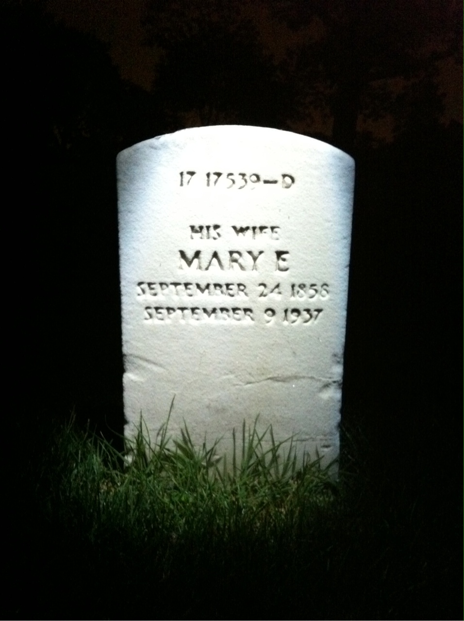 Back of headstone — Ferdinand Angelsberg