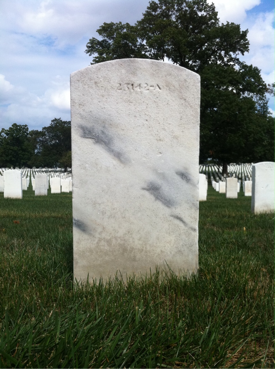 Back of headstone — Leslie Blake