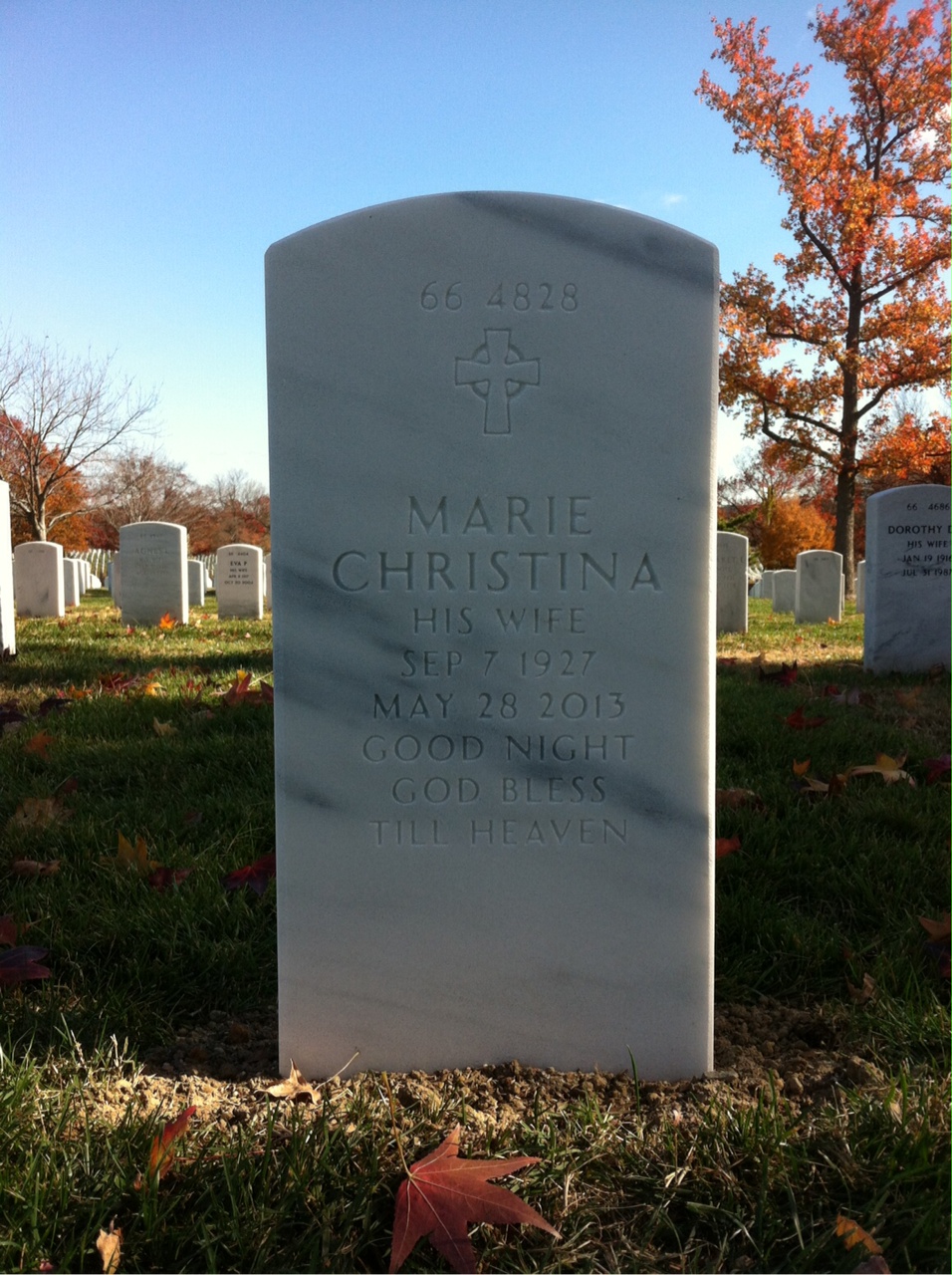 Back of headstone — William G Lins