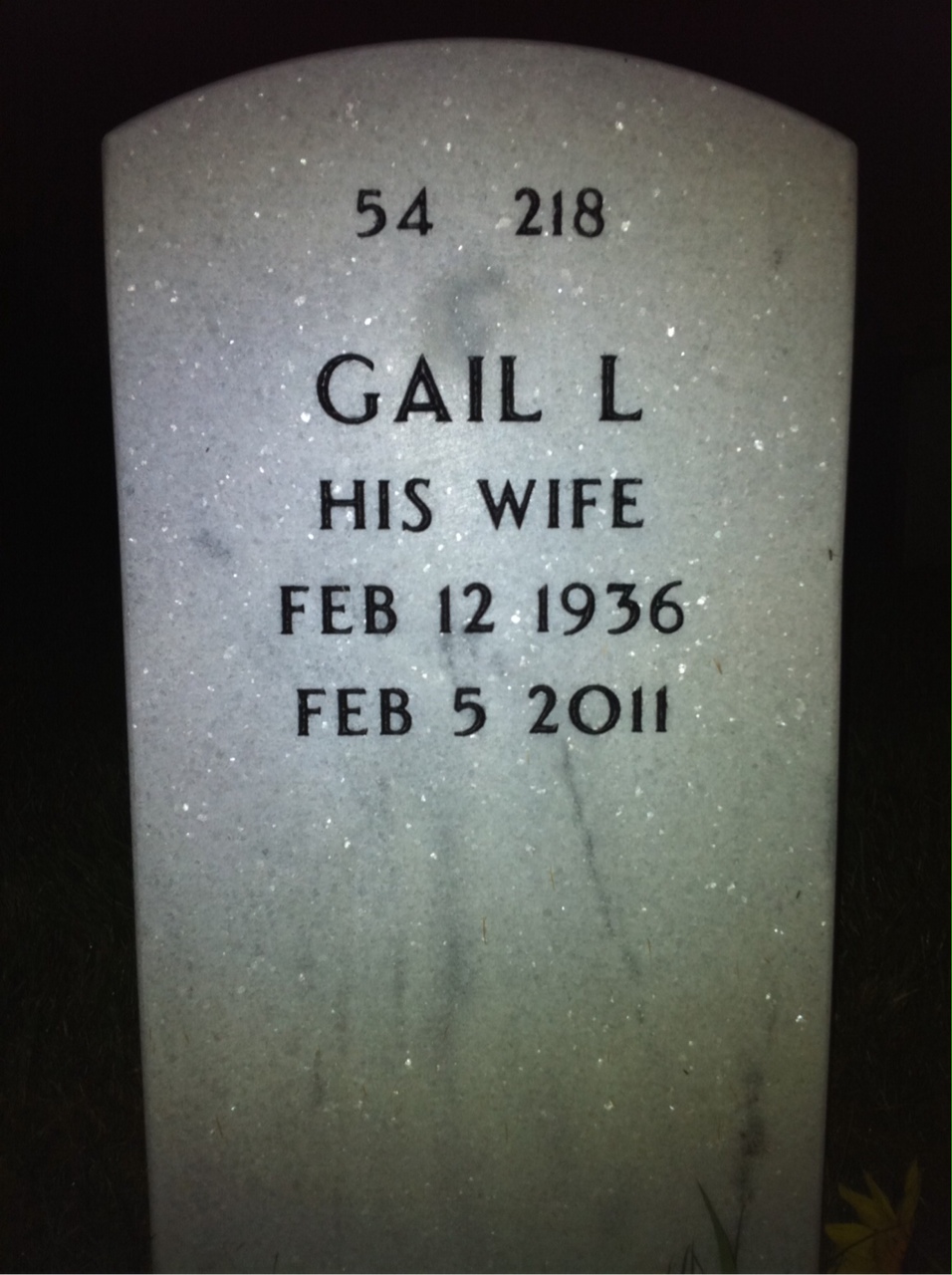 Back of headstone — Walter Podolak