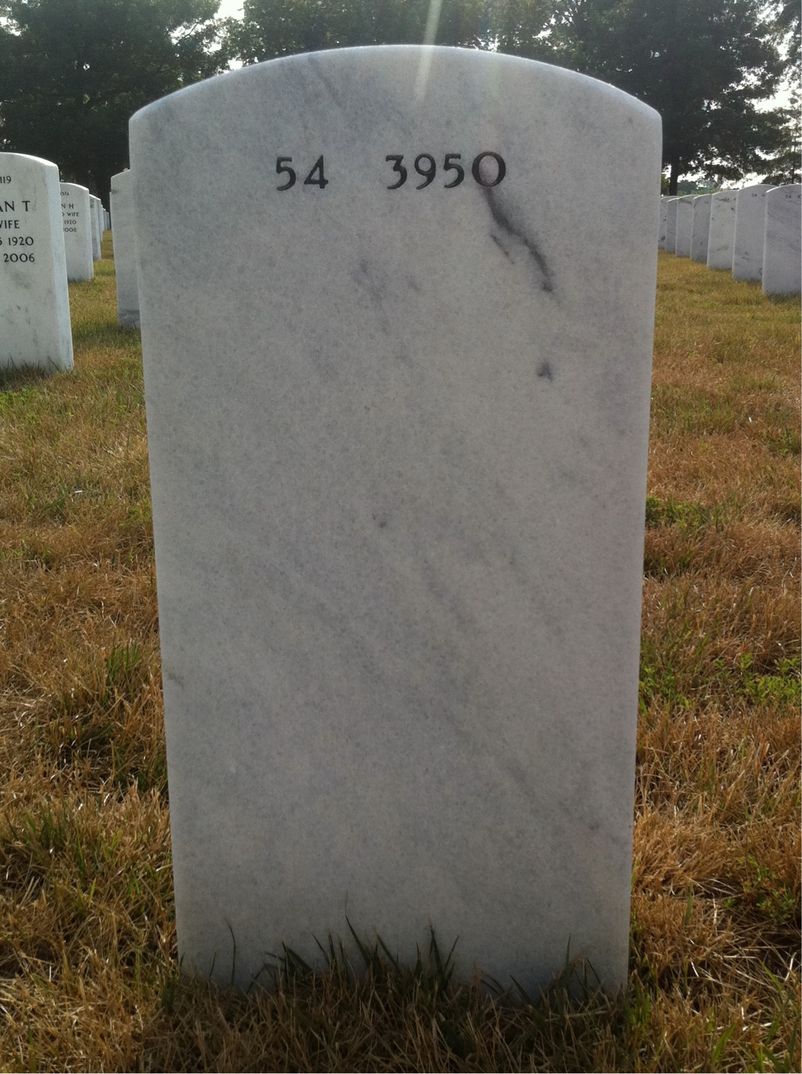 Back of headstone — Edward Yocher