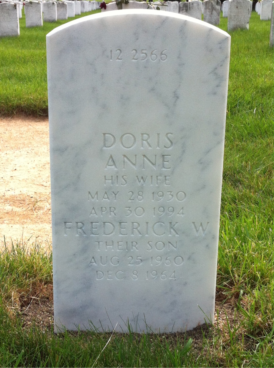 Back of headstone — Walter Munyan