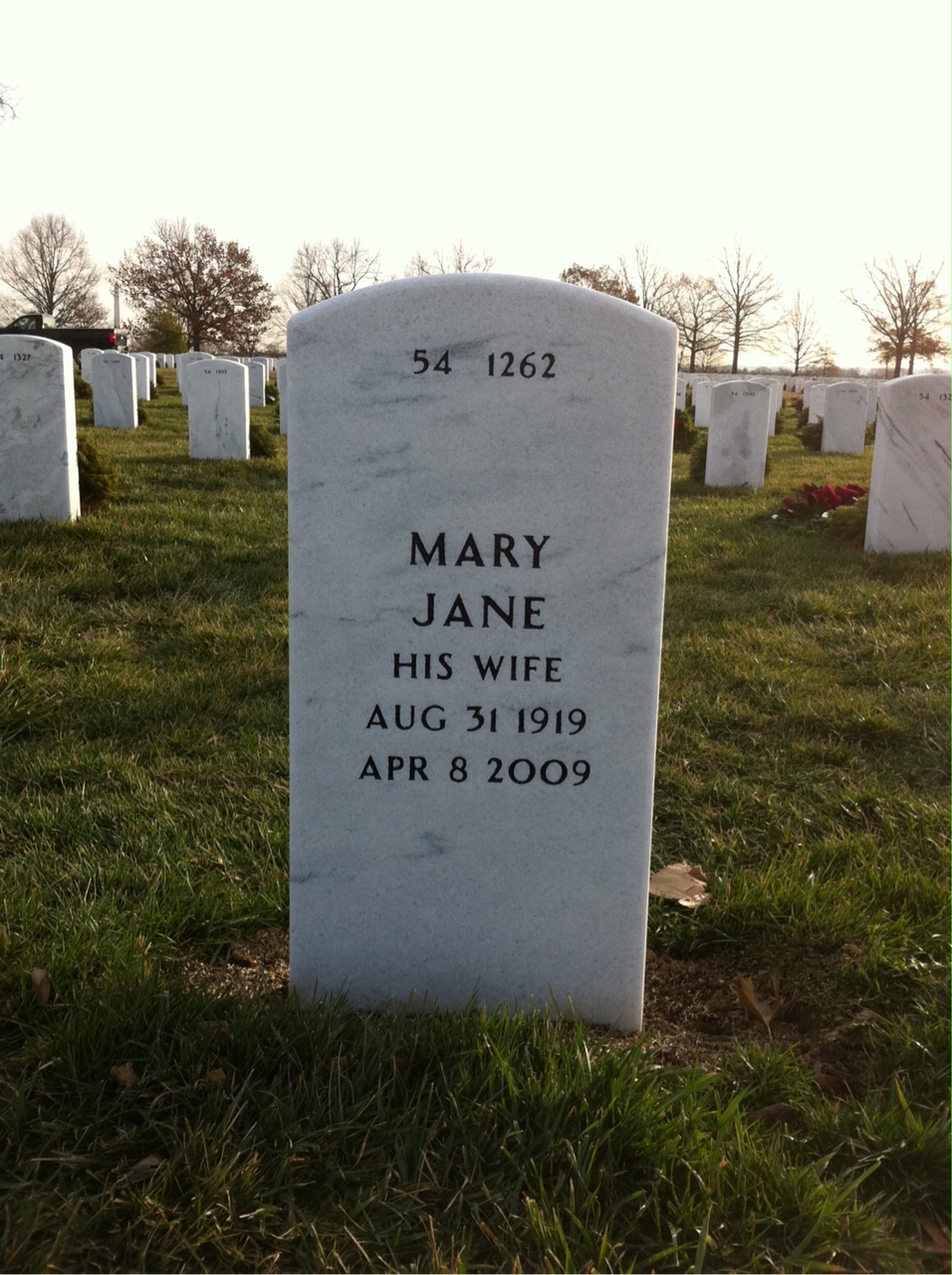 Back of headstone — Fred Sneed