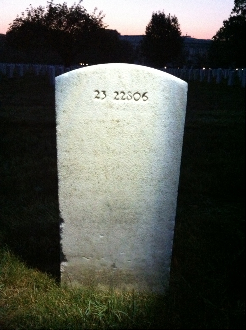 Back of headstone — Sherman Moore