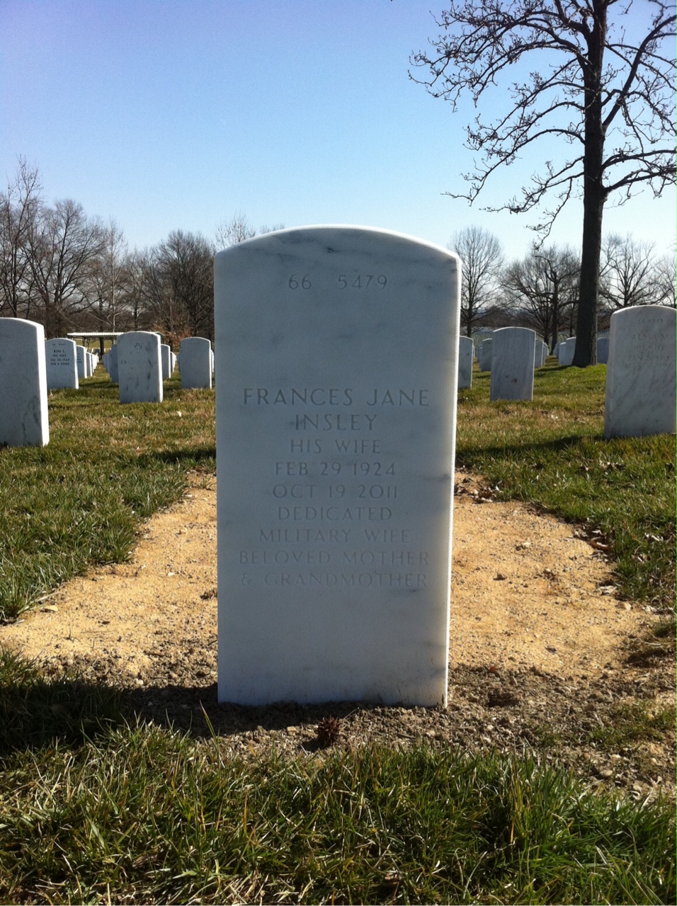 Back of headstone — Herman Muir