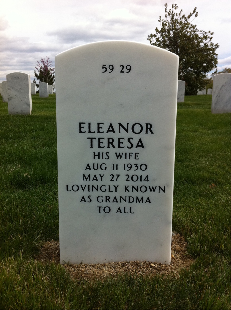 Back of headstone — Elias Arab